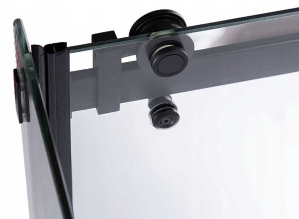 BPS-koupelny Obdélníkový sprchový kout HYD-OK15B 110x80 černá/transparent - bez vaničky