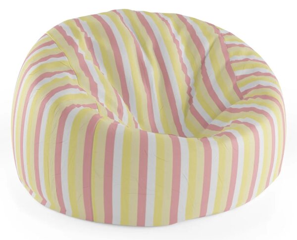 Sablio Sedací vak Cocoon Žlutorůžové pruhy - 75 x 45 x 35 cm