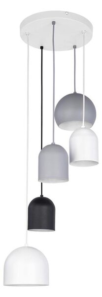 Lustr na lanku TEMPRE 5xE27/15W/230V bílá/šedá/černá