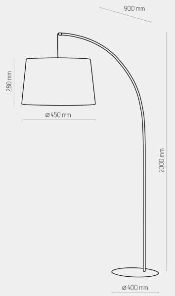 Stojací lampa HANG 1xE27/25W/230V černá