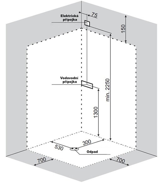 BPS-koupelny Hydromasážní box HYD-Limer 90, 90x90 bez sauny