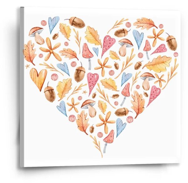 Sablio Obraz Podzimní srdce - 50x50 cm