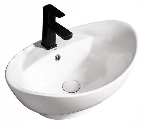 BPS-koupelny Keramické umyvadlo na desku HYD-TA-WH-585 58,8x39 cm, bílé