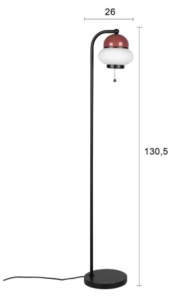 Zuiver Červená kovová stojací lampa BUMBLE 130 cm