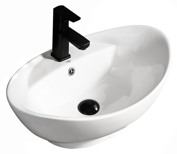 BPS-koupelny Keramické umyvadlo na desku HYD-TA-WH-585 58,8x39 cm, bílé