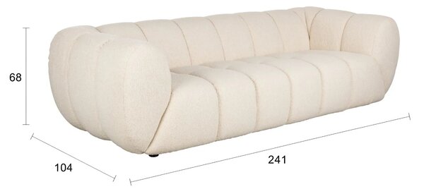 Zuiver Béžová bouclé trojmístná pohovka MELT 241 cm