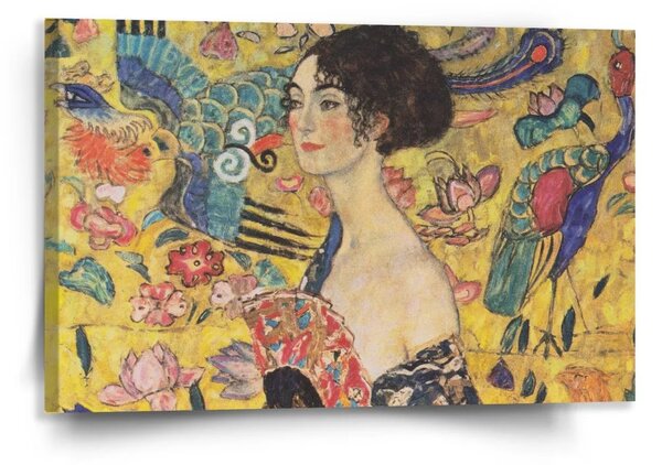 Sablio Obraz Dáma s vějířem - Gustav Klimt - 120x80 cm
