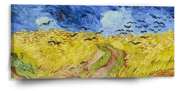 Sablio Obraz Pšeničné pole s vránami - Vincent van Gogh - 110x50 cm