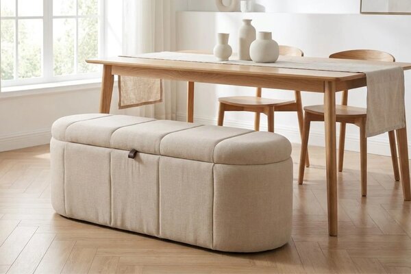 Zuiver Béžová čalouněná lavice PUFFY L
