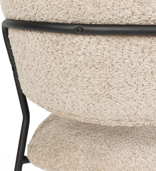 White Label Béžová bouclé jídelní židle JOLIEN