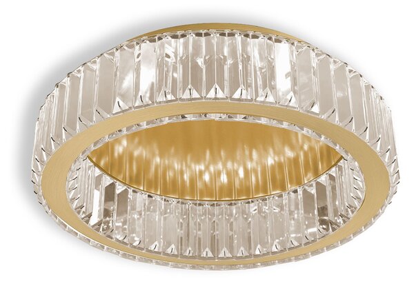 Toolight Toolight, LED křišťálové stropní svítidlo 40cm, 24W, 4000K, 1120lm, APP1720-C, zlatá matná, OSW-09301
