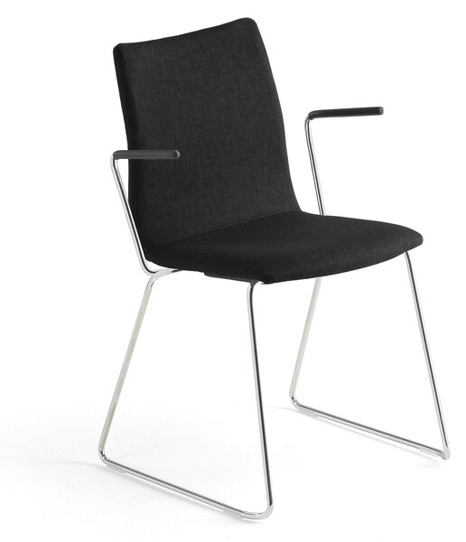 AJ Produkty Konferenční židle OTTAWA, s područkami, černý potah, chrom
