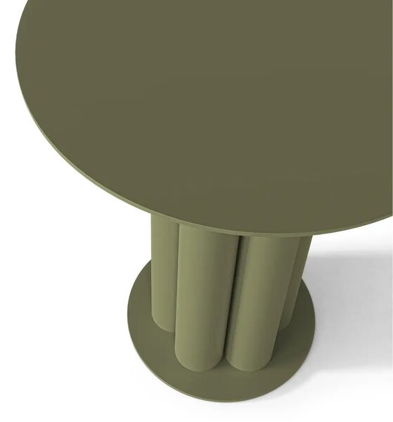 Micadoni Zelený kovový odkládací stolek Meghan 40 cm