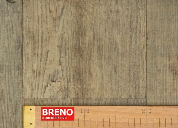 Breno PVC LINETEX Argentina 542 – hnědé dřevo, šíře 400 cm