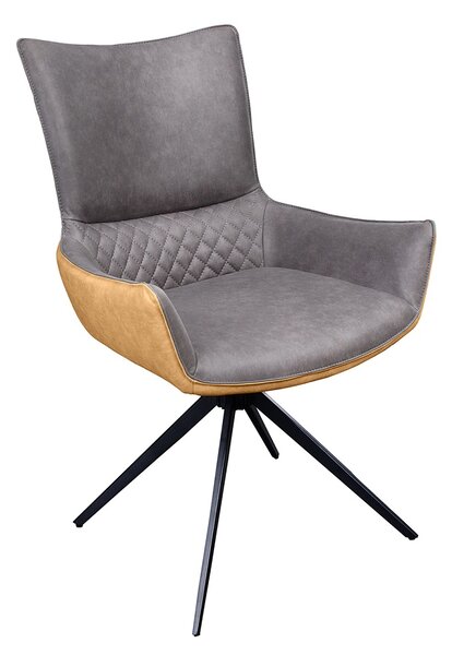 Designová otočná židle Wendell šedá / hnědá