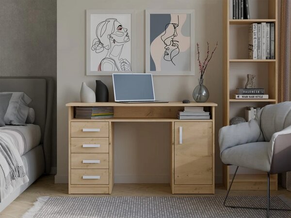 Psací stůl se šuplíky a skříňkou LUNARO - dub artisan