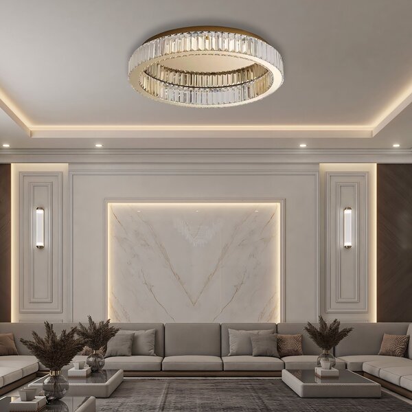 Toolight Stropní LED osvětlení Crystal Modern D1 APP1719-C 40 cm zlaté