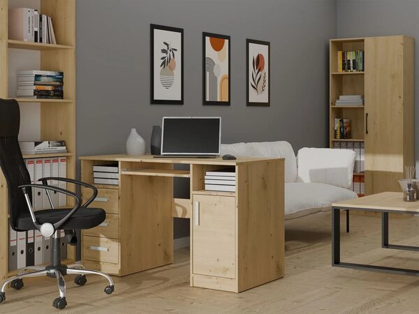 PC stůl se šuplíky a skříňkou BELLUNO - dub artisan