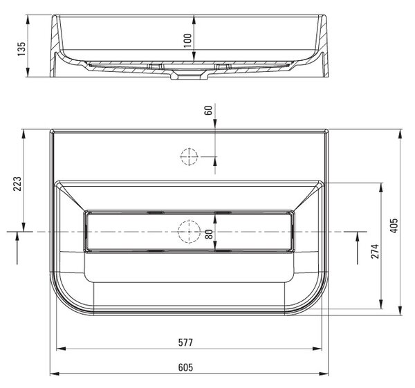 Deante Arnika, granitové umyvadlo na desku 605x405x135 mm, černá matná, DEA-CQA_NU6S