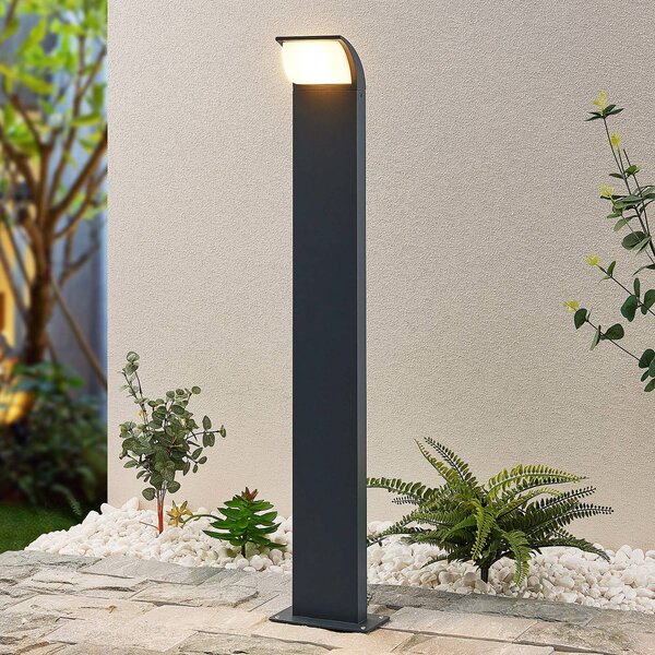 Lucande Světlo LED na cestu Tinna, 80 cm, antracit, IP65, Černá, Hliník, Moderní
