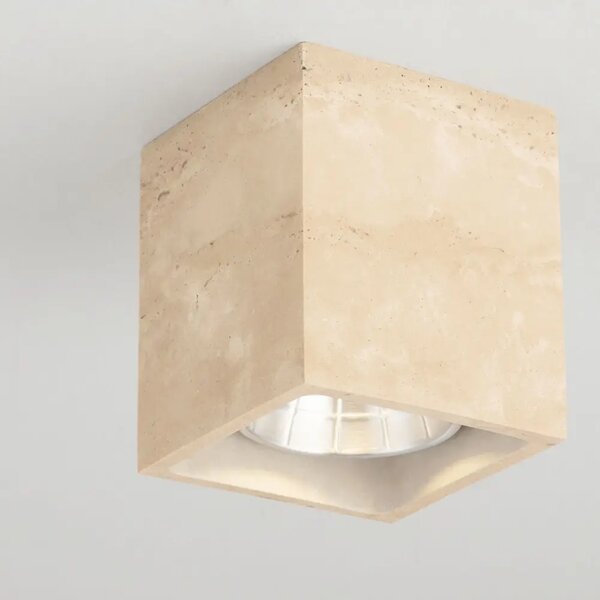 Nova Luce Travertinové venkovní stropní LED světlo Balma 10 x 10 cm