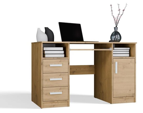 PC stůl se šuplíky a skříňkou BELLUNO - dub artisan