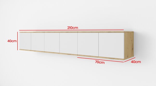 Závěsný televizní stolek Sevilla - 210 cm