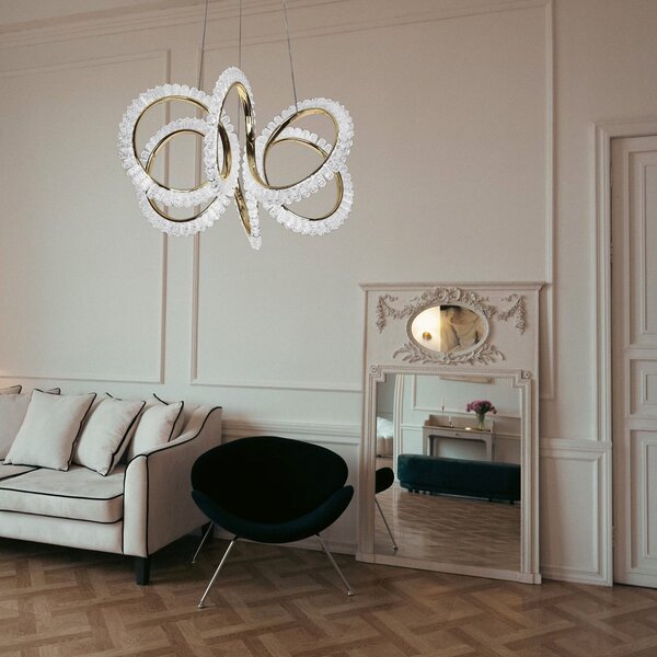 Toolight Toolight, LED závěsné osvětlení 50cm, G037-CP, zlatá lesklá, OSW-06304