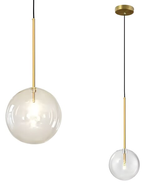 Toolight Rea, Skleněné kulové závěsné stropní svítidlo 15cm APP1680-1CP, OSW-04300