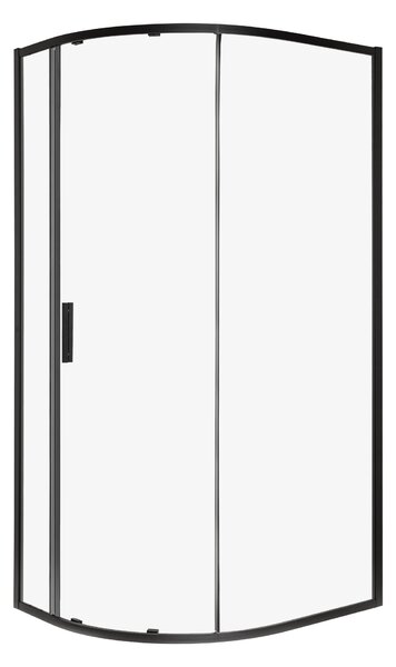 Novoterm Asymetrický sprchový kout NV-Solid RPA BL 80x100, černý/transparent - bez vaničky
