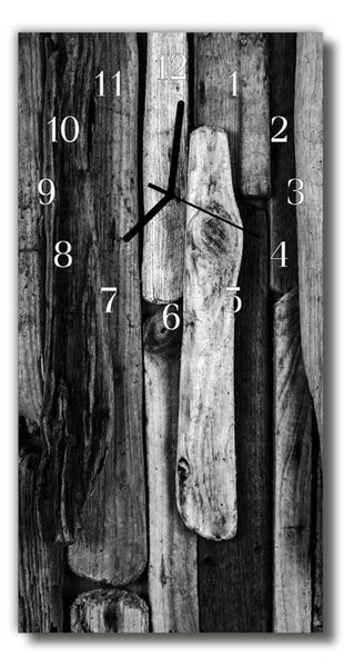 Nástěnné hodiny obrazové na skle - Dřevo černé