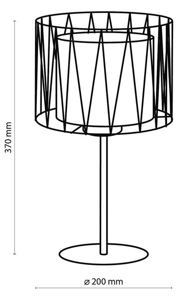 Stolní lampa Harmony, černá, přírodní juta, výška 37 cm