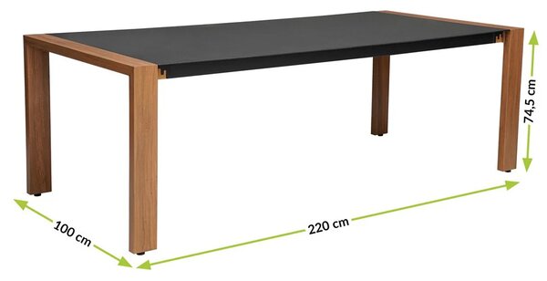 Jídelní zahradní sestava ZENTO - antracitová / hnědá