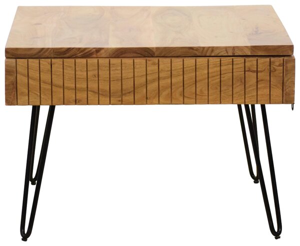 KONFERENČNÍ STOLEK, černá, barvy akácie, dřevo, kov, 70/70/45 cm Carryhome - Konferenční stolky