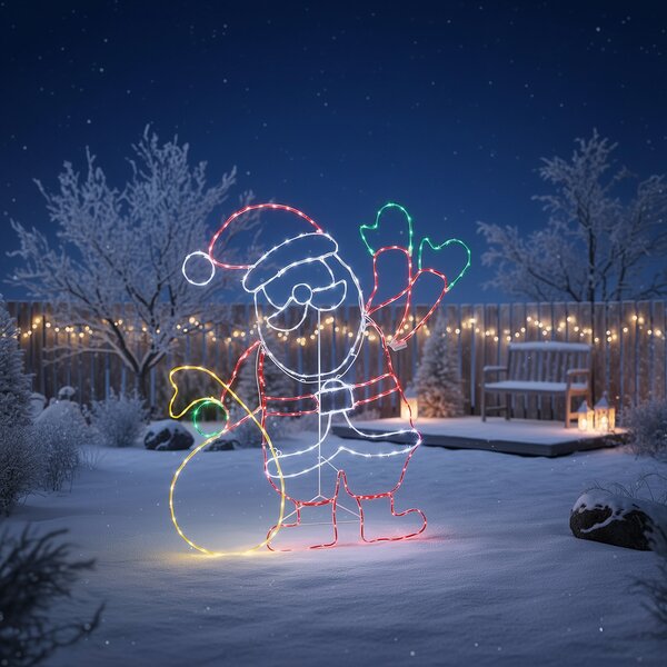 Vánoční stojací lampa Santa Claus 117 cm vč. LED s časovačem IP44 - Pax