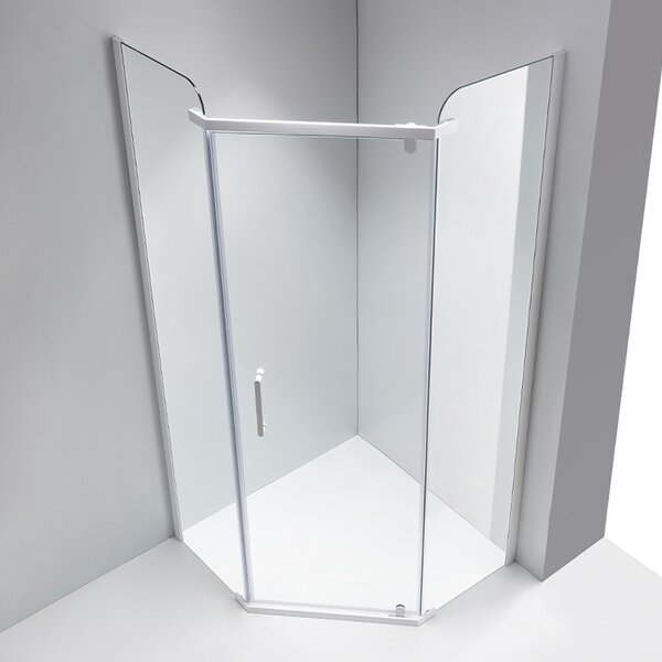 BPS-koupelny Pětiúhelníkový sprchový kout HYD-PK91A 80x80 bílá/transparent - bez vaničky