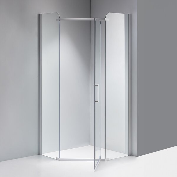 BPS-koupelny Pětiúhelníkový sprchový kout HYD-PK91A 80x80 bílá/transparent - bez vaničky