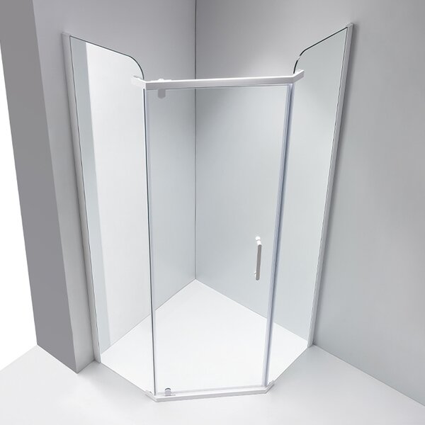 BPS-koupelny Pětiúhelníkový sprchový kout HYD-PK91A 80x80 bílá/transparent - bez vaničky