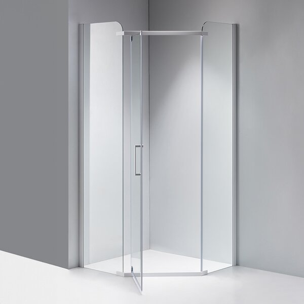 BPS-koupelny Pětiúhelníkový sprchový kout HYD-PK91A 80x80 bílá/transparent - bez vaničky