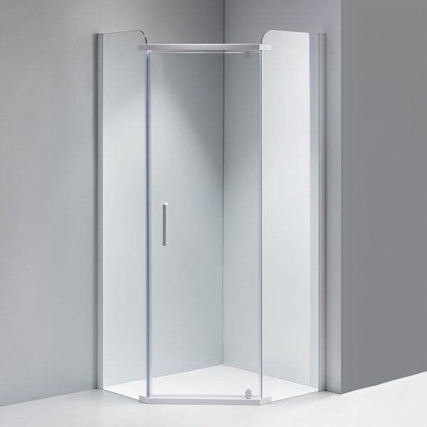 BPS-koupelny Pětiúhelníkový sprchový kout HYD-PK91A 80x80 bílá/transparent - bez vaničky