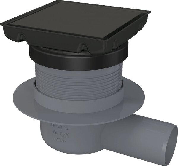 Deante Deante, bodový sprchový žlab s oboustranným roštem 130x130mm, černá matná, DEA-KOS_N01D
