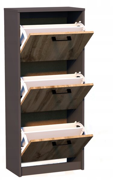 Botník Meble Bestseller 50 x 116 x 28 cm dub wotan, grafit
