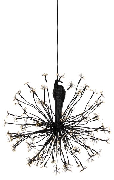 Vánoční závěsná lampa koule černá 60 cm vč. LED s časovačem IP44 - Nobu