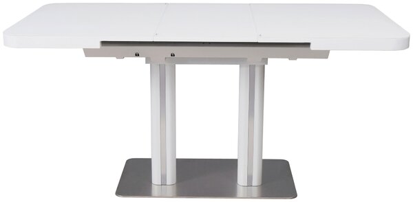 JÍDELNÍ STŮL, bílá, barvy nerez oceli, 120-160/80/76 cm Hom`in - Jídelní stoly