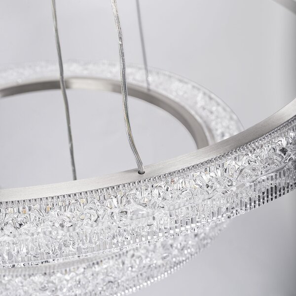 Toolight Toolight, LED závěsné osvětlení 60cm, 38W, 3500lm + dálkové ovládání, LHJ045-CP2, broušená ocel, OSW-50050