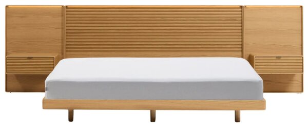 Kave Home Dubová postel Norlen 180 x 200 cm s nočními stolky
