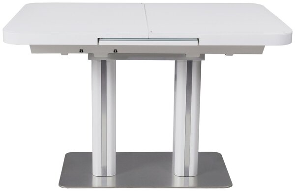 JÍDELNÍ STŮL, bílá, barvy nerez oceli, 120-160/80/76 cm Hom`in - Jídelní stoly