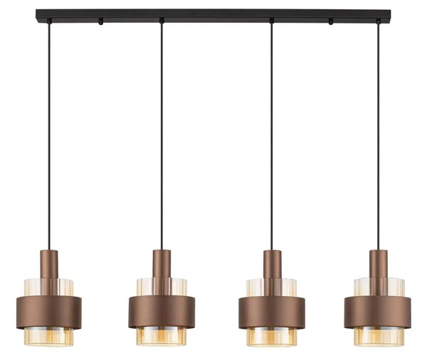 Nova Luce Hnědé skleněné závěsné světlo Serena 110 cm