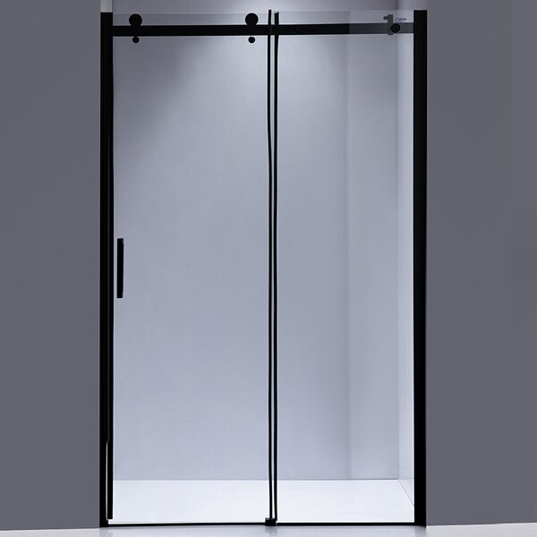 BPS-koupelny Posuvné sprchové dveře HYD-PD03B 100 černá/transparent pro instalaci do niky + vanička HYD-OSV-SXL03C 100x80 černá