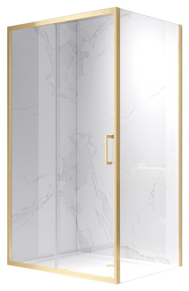 BPS-koupelny Obdélníkový sprchový kout HYD-OK104B 110x90 zlatý kartáčovaný/transparent - bez vaničky